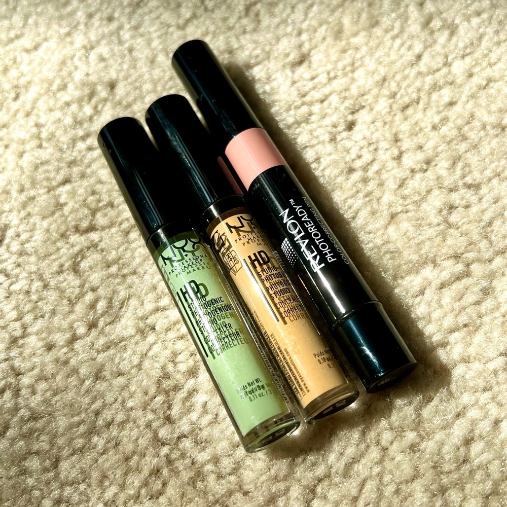 NYX & Revlon Cosmetics Color Correcting Concealer Bundle Essentials
